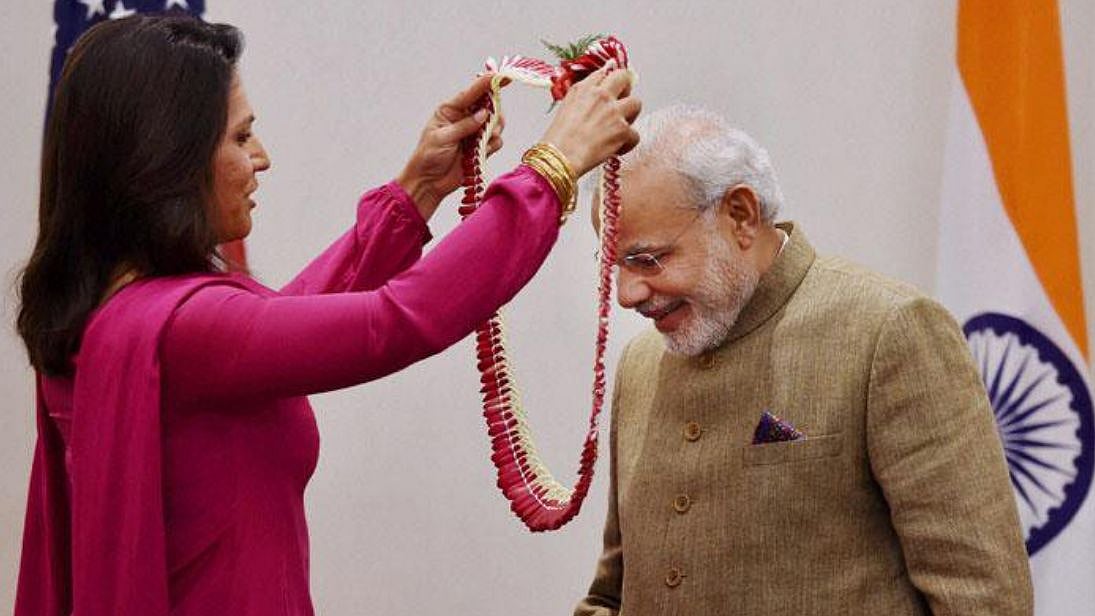 File image of Tulsi Gabbard with Indian PM Narendra Modi.
