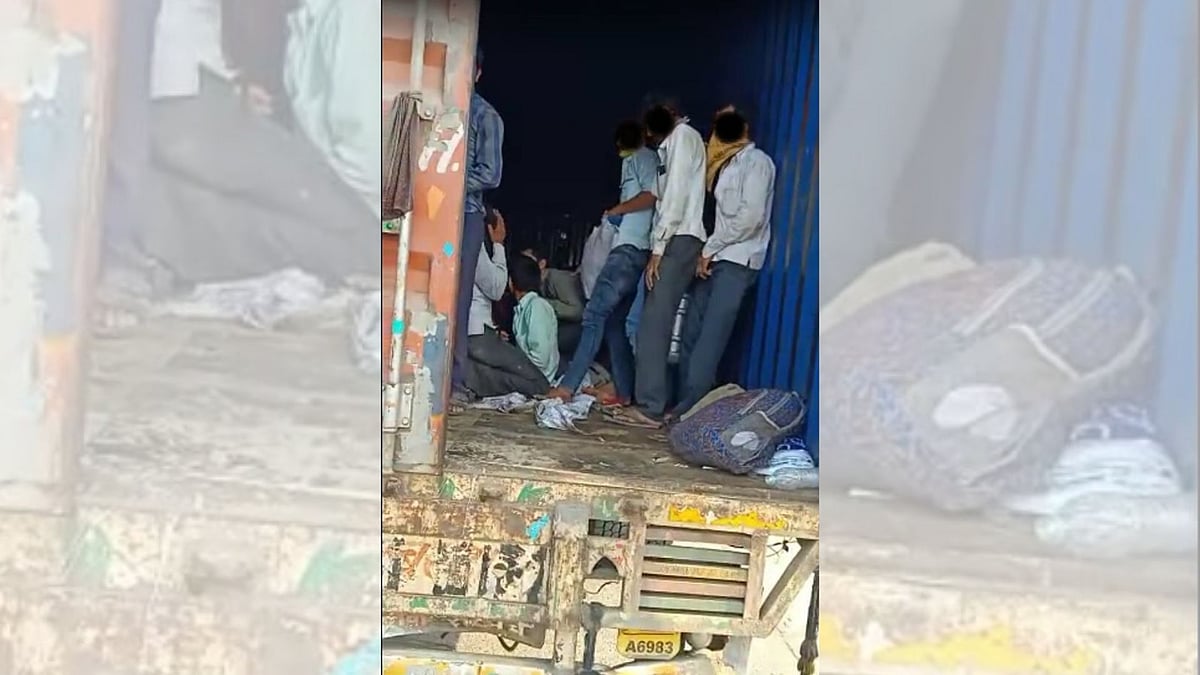 Maharashtra Police on Thursday, 26 March, found over 300 migrant workers crammed inside two container trucks which were ostensibly carrying essential commodities from Telangana to Rajasthan. 