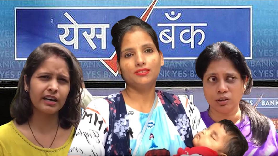 Depositors queued up outside Yes Bank branches to withdraw money.