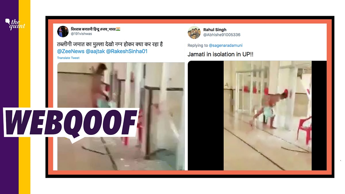 A video of a naked man in a mosque is going viral claiming to show a Tablighi Jamaat member roaming around naked.