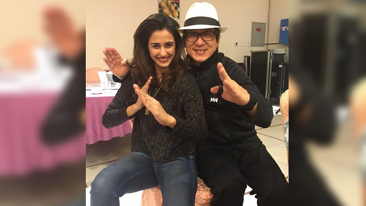 Disha Patani and Jackie Chan.