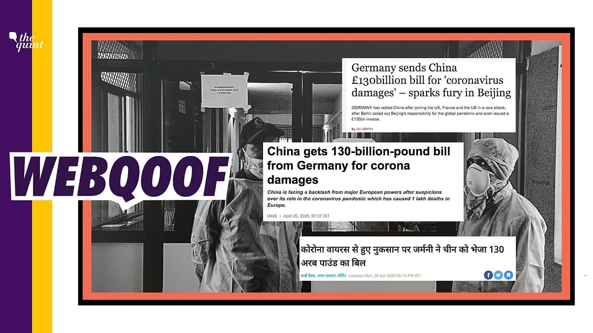 Media outlets published misleading headlines that Germany has sent a bill to China regarding the damaged caused by the country due to coronavirus.