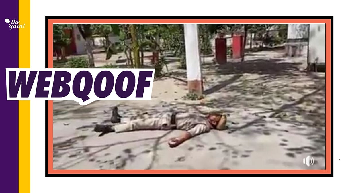 A video showing a policeman coughing and sneezing and is being shared with a claim that a coronavirus case has been found inside the Hajipur jail premises.