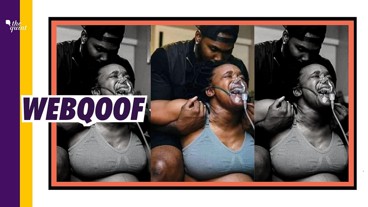 A viral image falsely claimed that the woman in the image is pregnant and suffering from the coronavirus.