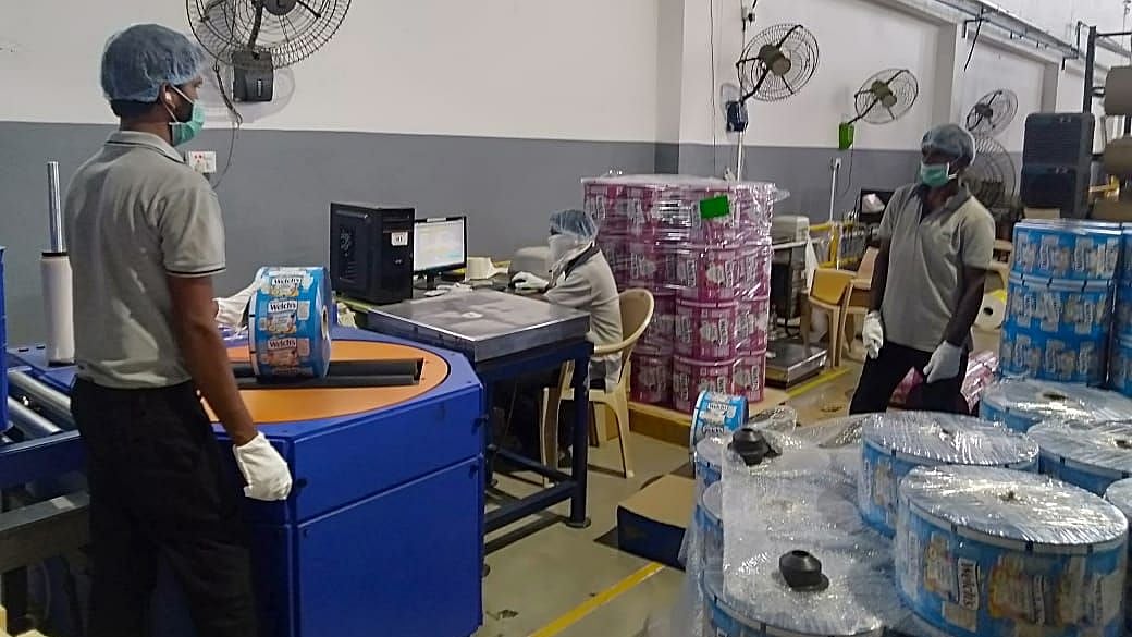 A packaging film manufacturing factory
