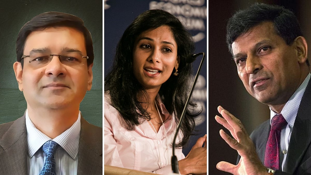 Urjit Patel, Gita Gopinath and Raghuram Rajan.