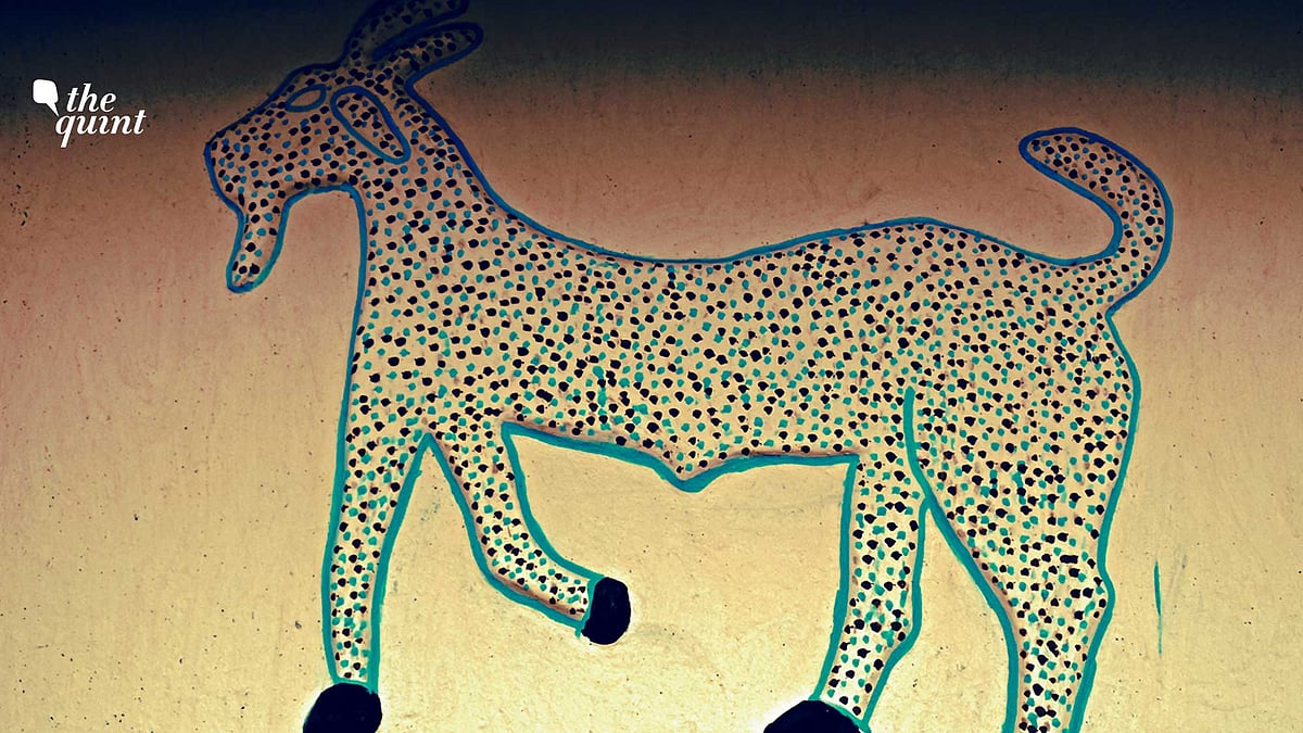 Painting on the wall of traditional mud hut of Santhal tribes, Jharkhand. Image used for representational purposes.