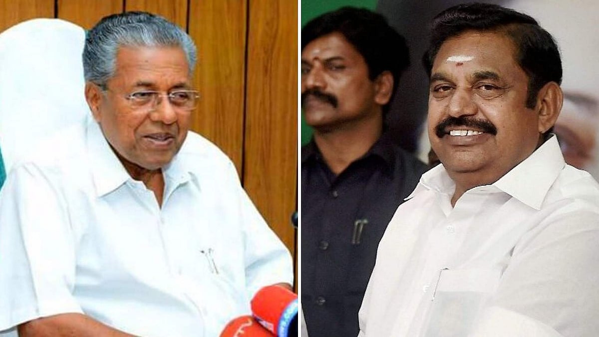 Kerala Chief Minister Pinarayi Vijayan (L); by Tamil Nadu Chief Minister Edappadi K Palaniswami (R) 