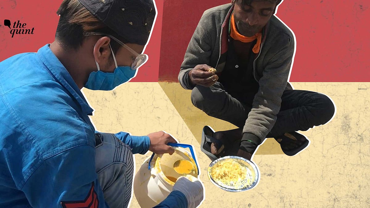 Studying in ninth standard, volunteer serves meals two times a day.