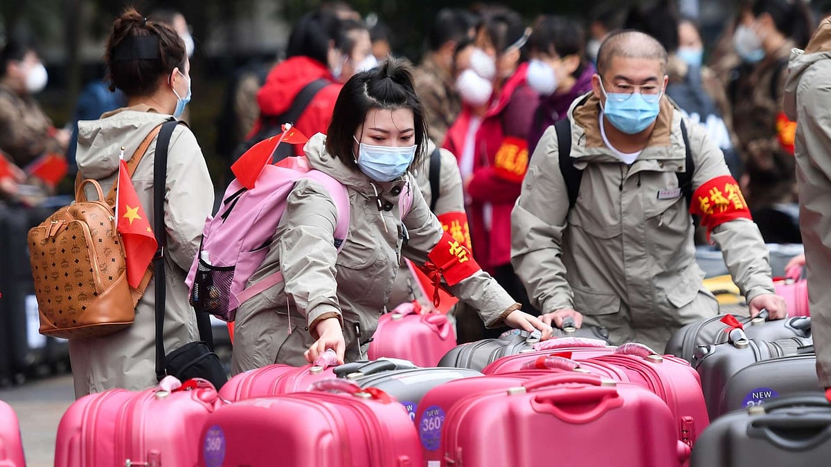 Medical workers in Wuhan, China, ready to leave the city when the coronavirus broke out. (Representational image)