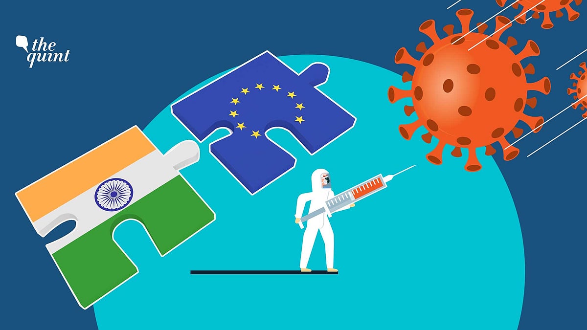 Image of Indian flag and European Union flag used for representational purposes.