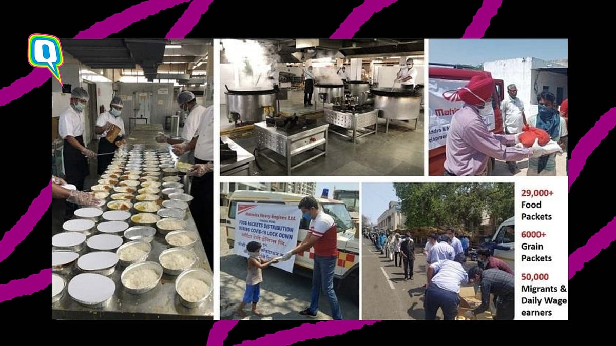Mahindra group sets up ten kitchens to help those in need. 