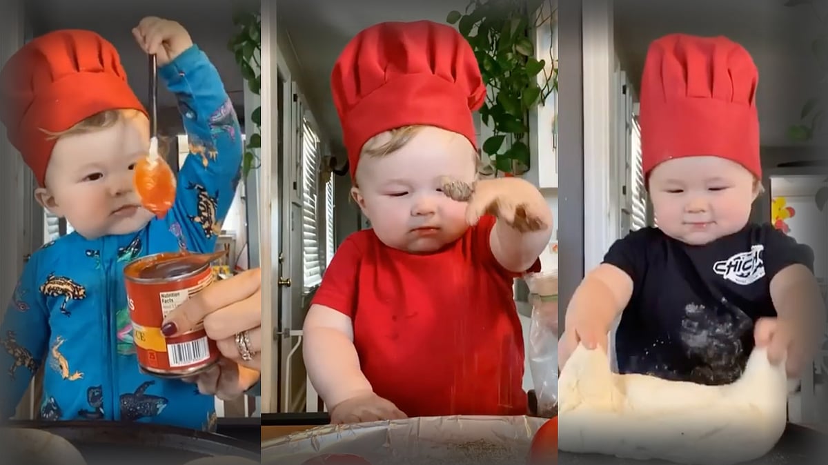 One-Year-Old ‘Chef Kobe’ cooking.