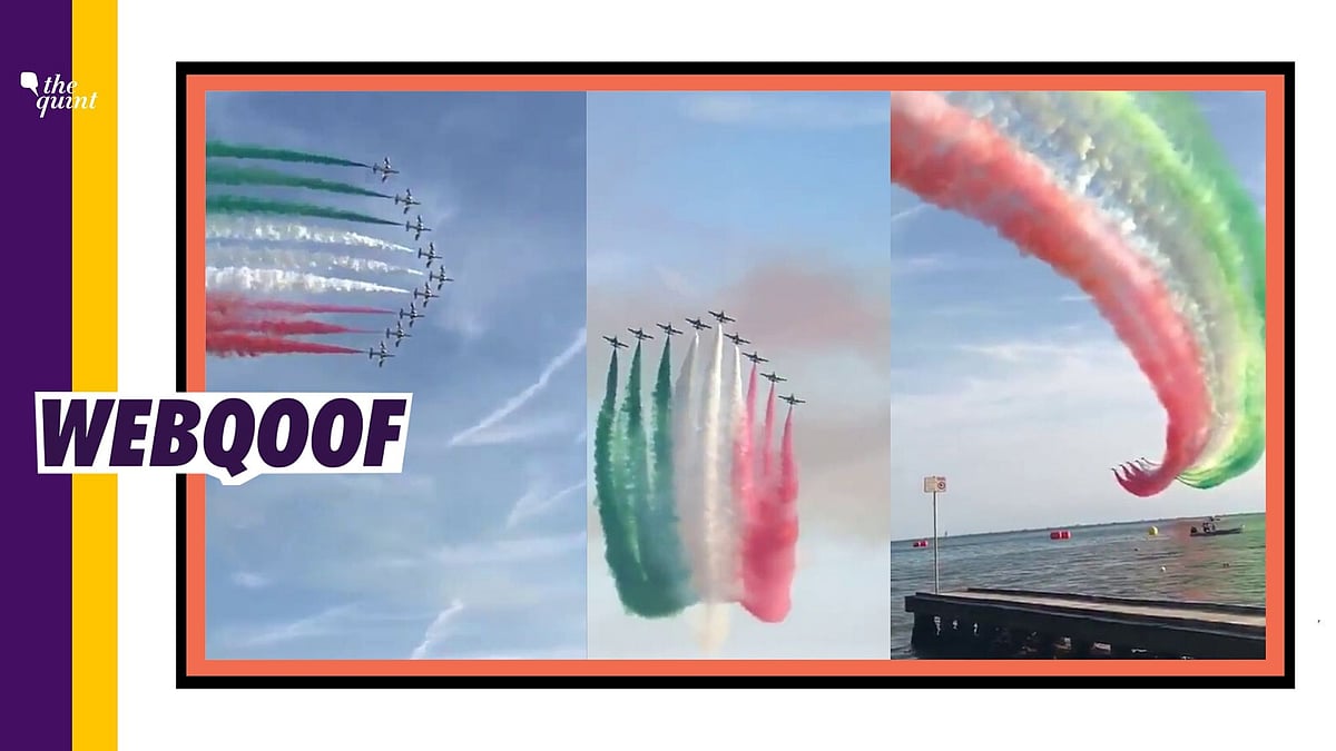 The video is from Italy and shows the Italian Air Force painting the sky with their national flag.