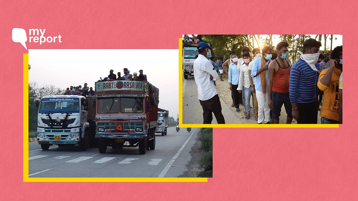 We met many migrant workers at NH-28 near Barabanki as they were on their way back home.