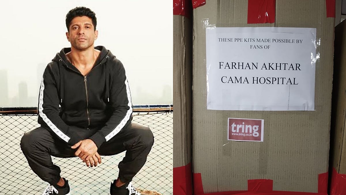Farhan Akhtar donates PPE kits for frontline workers. 