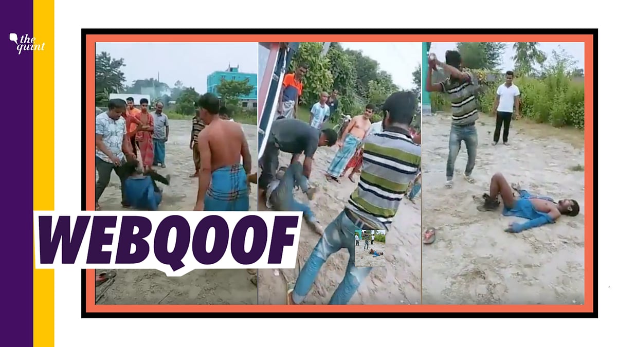 A video of a group of men brutally beating two other men with thick branches is going viral on social media claiming that it shows Rohingya Muslims in West Bengal beating Hindus.