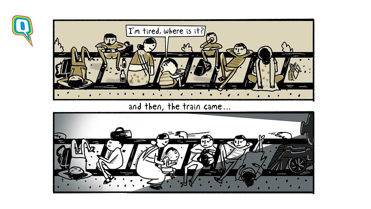 Migrant workers waited for the train to take them home, not mow them down.
