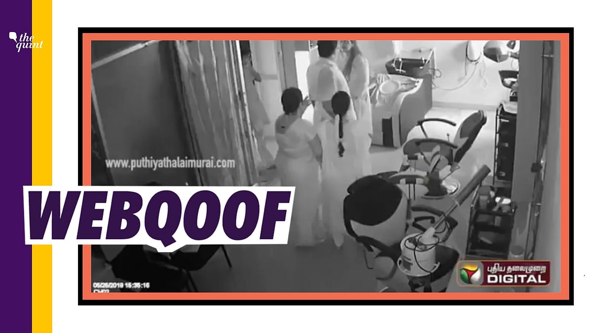 An old video is being used to claim that a DMK leader brutally kicked a lady doctor on duty.