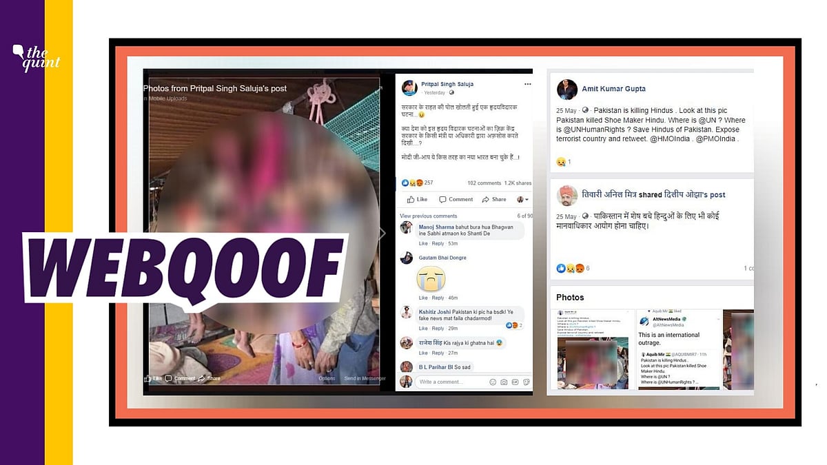 An image of a family that killed themselves is being shared on social media to insinuate that it exposes the truth behind the government’s relief work for coronavirus.