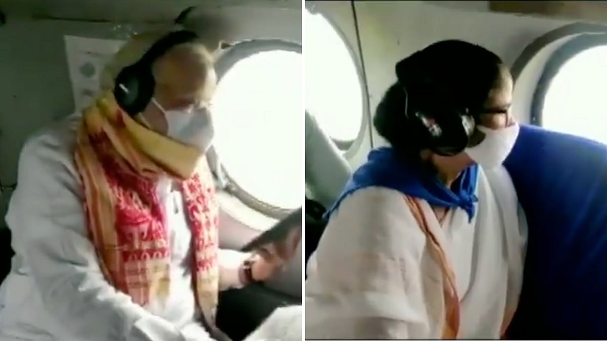 PM Modi and West Bengal CM Mamata Banerjee conducted an aerial survey of the areas ravaged by Cyclone Amphan on Friday.&nbsp;