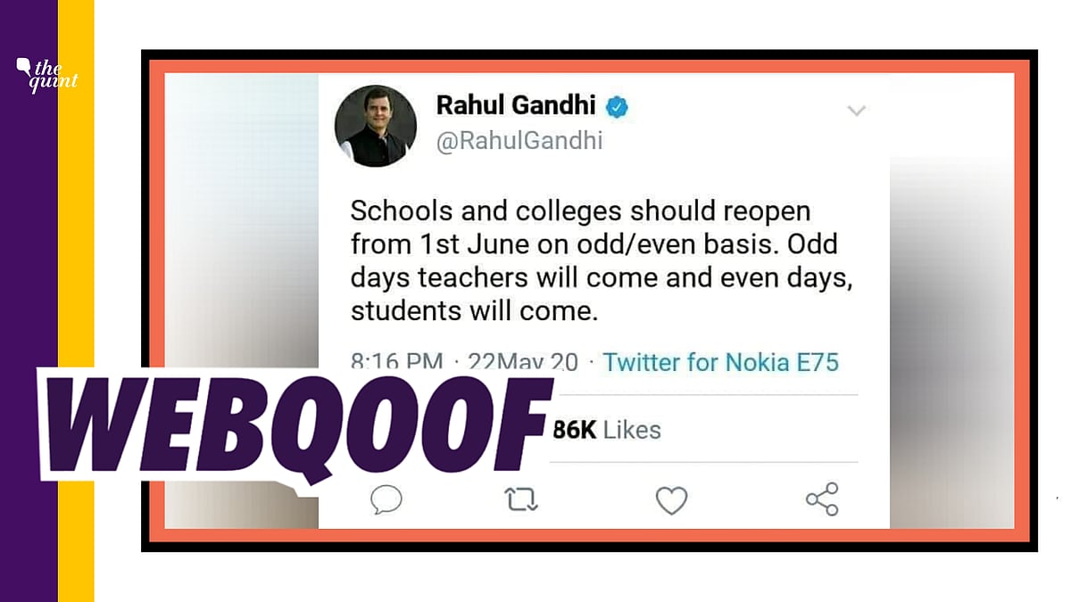 The photo claims that Gandhi said that under this system, teachers will come on odd days and students on even days.