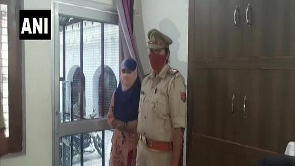 Anamika Shukla with the police.
