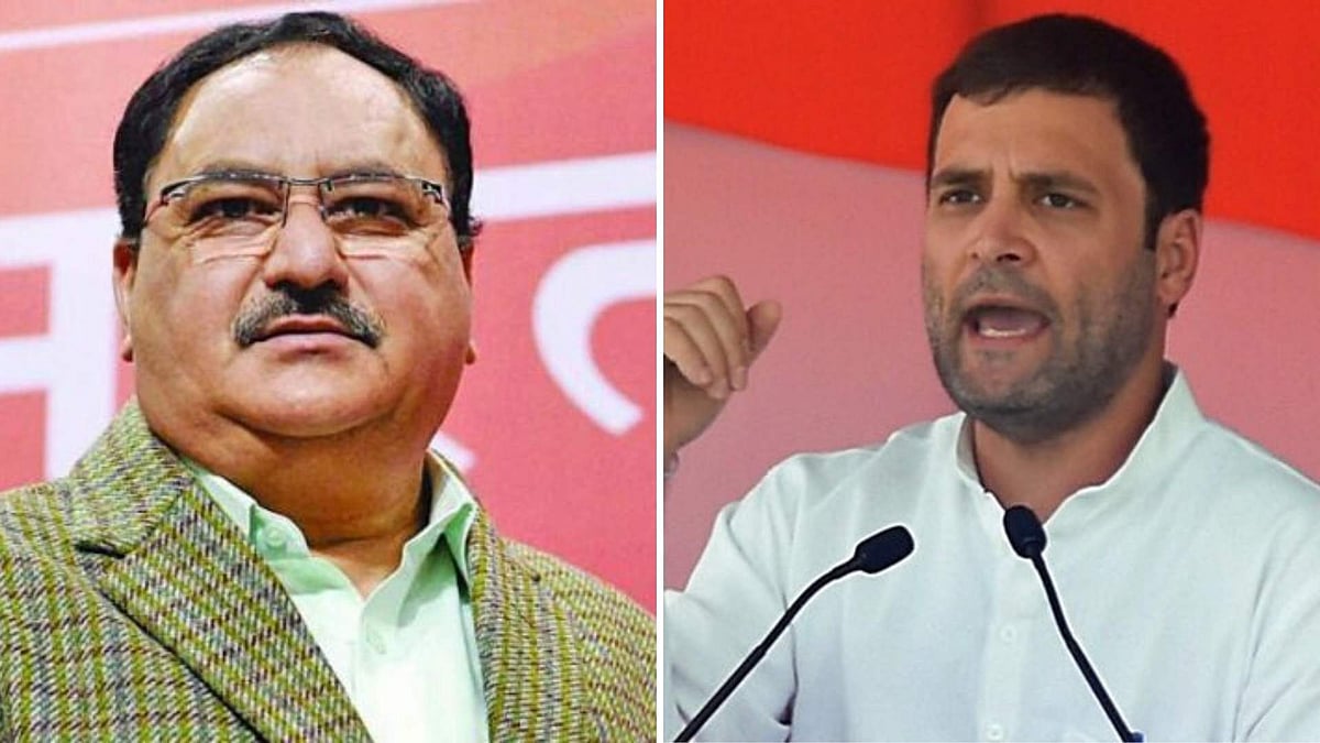 File image of BJP president JP Nadda and former Congress Chief Rahul Gandhi