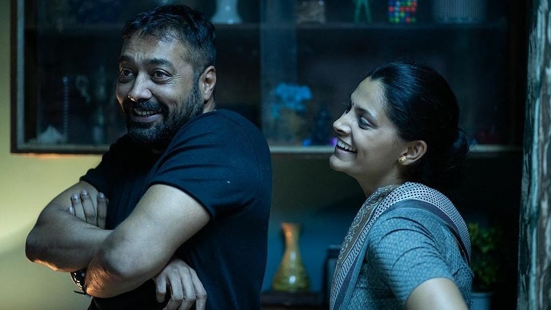 Anurag Kahyap and Saiyami Kher on the sets of ‘Choked’.