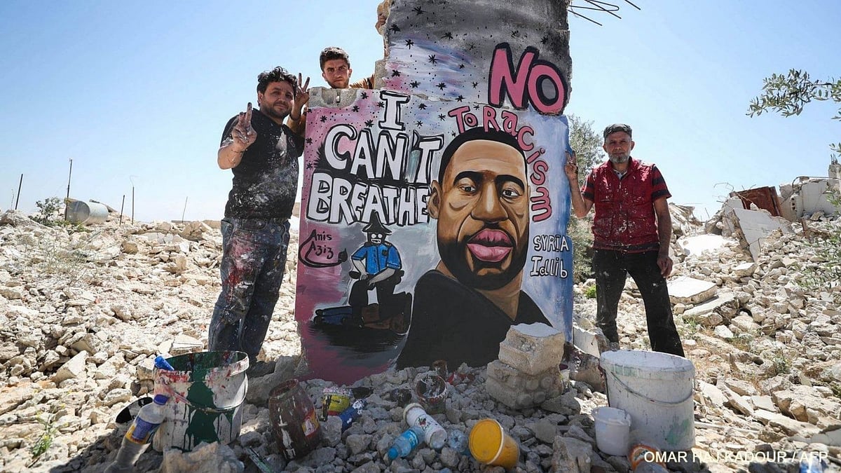 The mural is a work of artists Aziz Asmar and Anis Hamdoun.