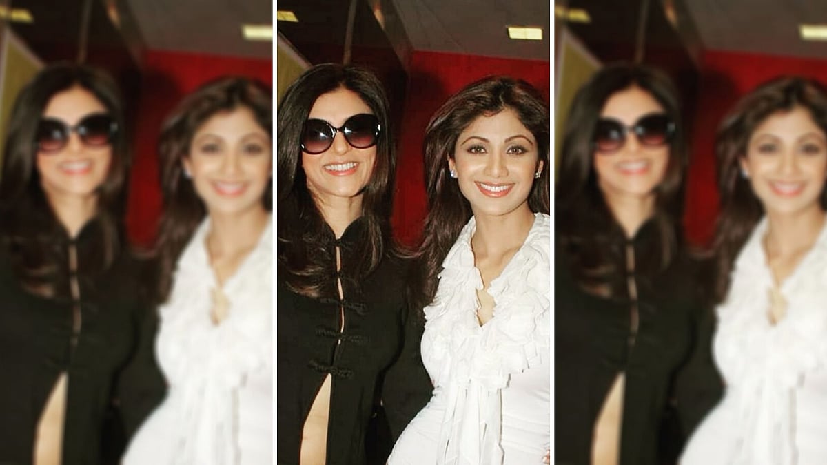 Shilpa Shetty with Sushmita Sen.&nbsp;