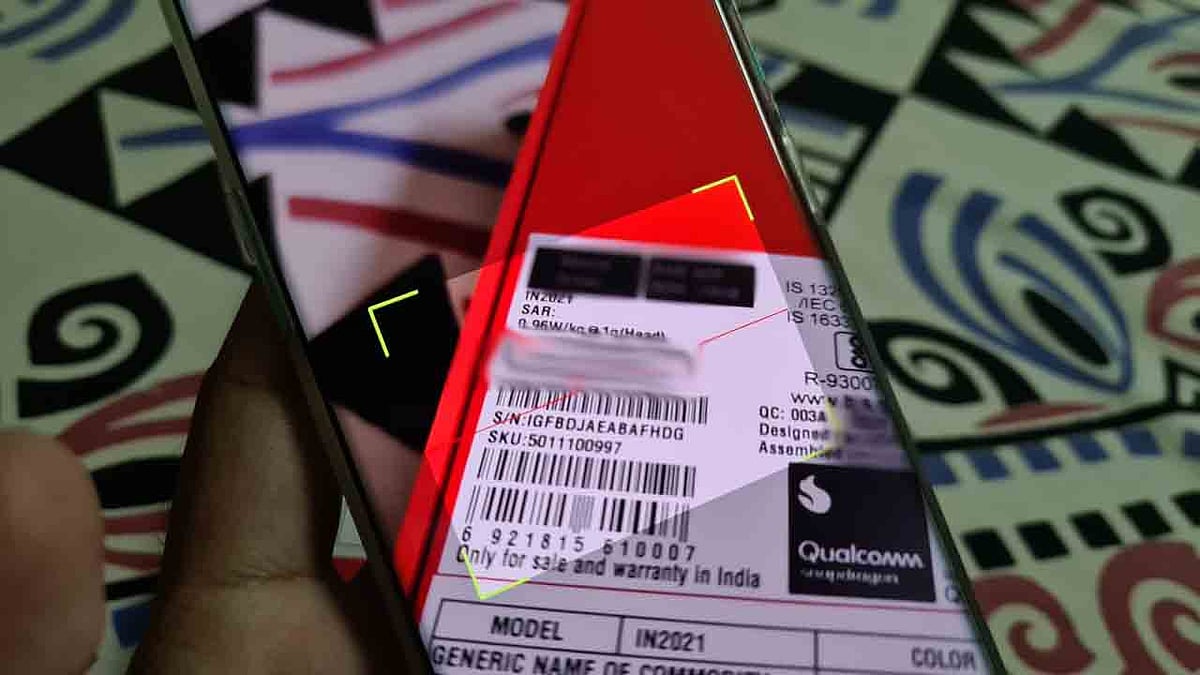 Scanning a product using the ‘Made in India’ app.