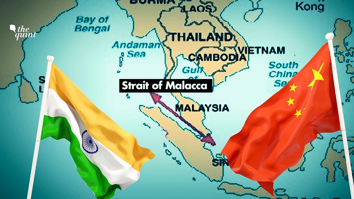 Map showing Strait of Malacca used for representational purposes. 