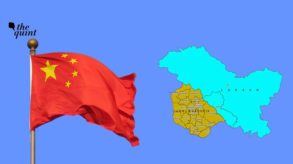 Image of flag of China and maps of newly-formed Union Territories of J&K and Ladakh, used for representational purposes.
