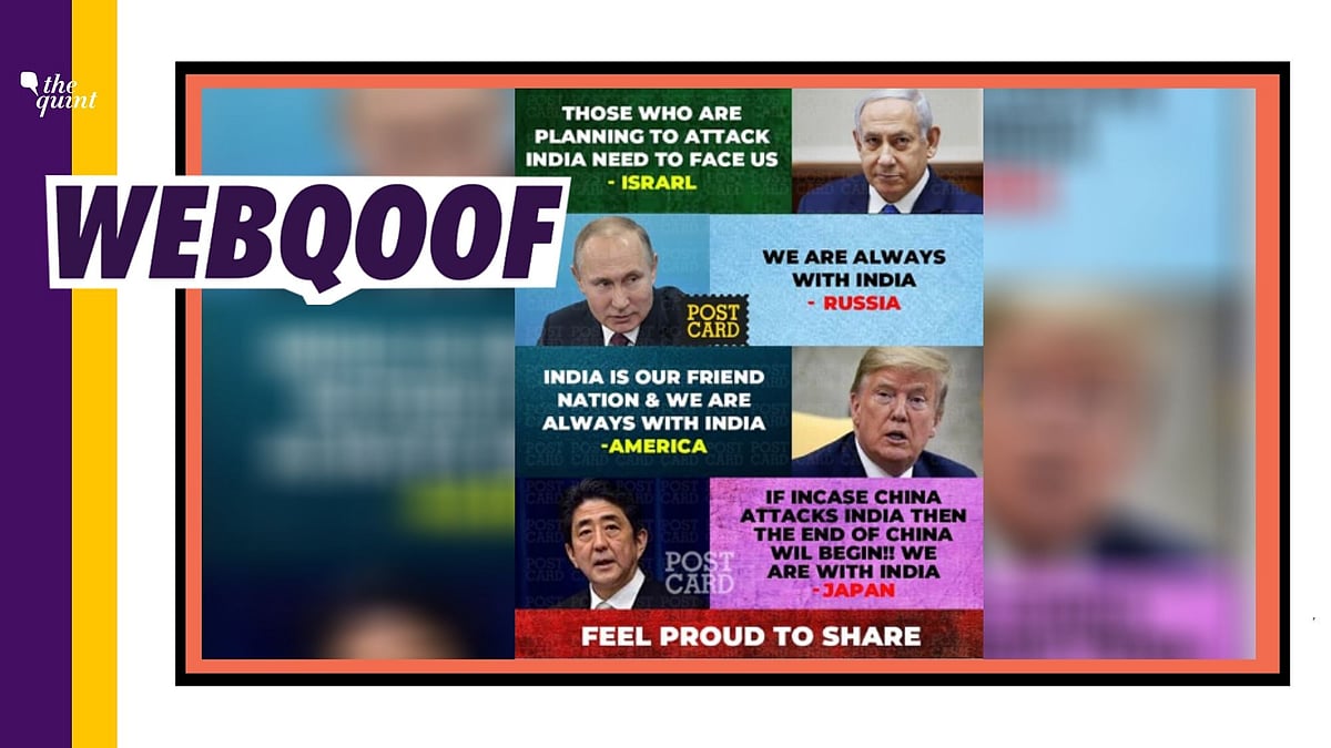 A viral image falsely quoted world leaders on India-China tensions.