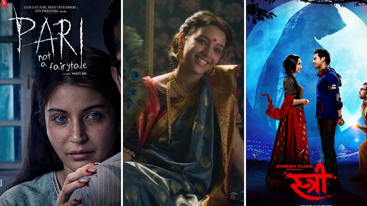 Posters of <i>Pari, Bulbbul, </i>and <i>Stree.</i>