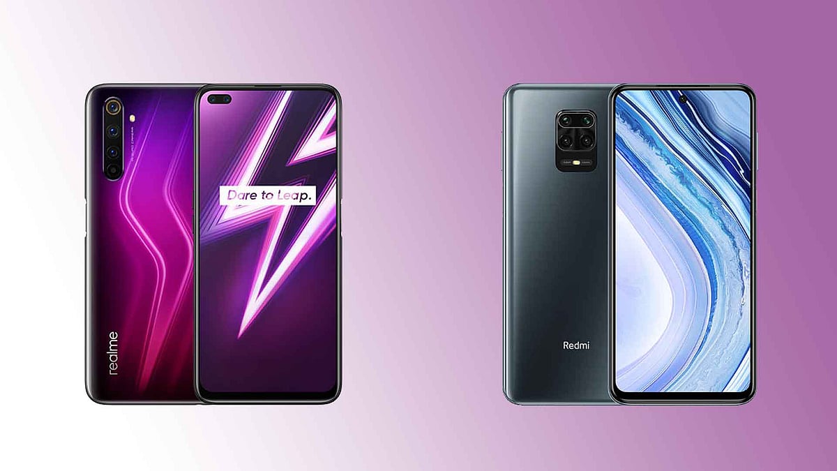 The Realme 6 Pro (left) in comparison to the Redmi Note 9 Pro Max (right).