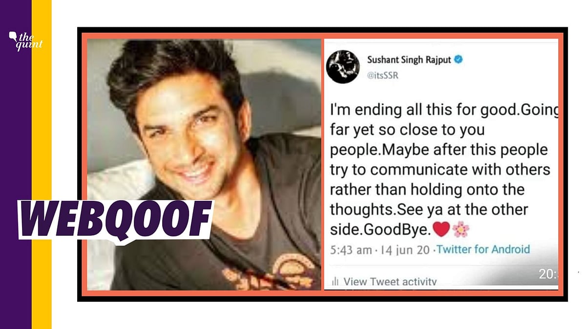 Fake tweets are being circulated to claim that the late actor tweeted them hours before dying by suicide.