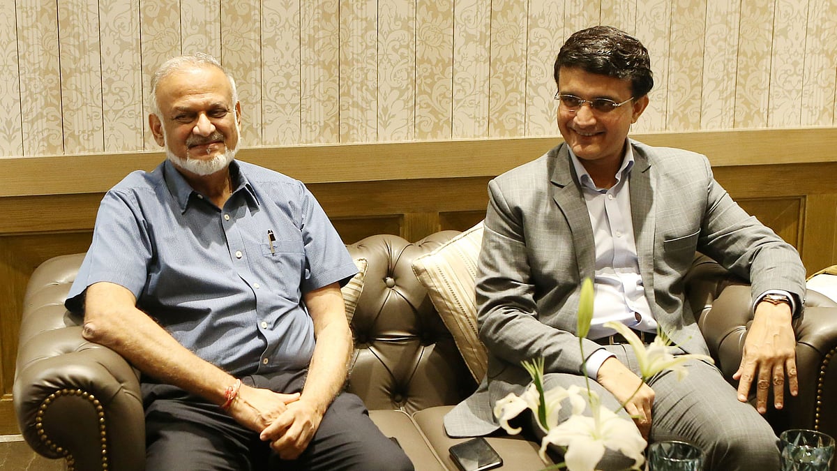 Indian Premier League (IPL) Chairman Brijesh Patel with BCCI President Sourav Ganguly.