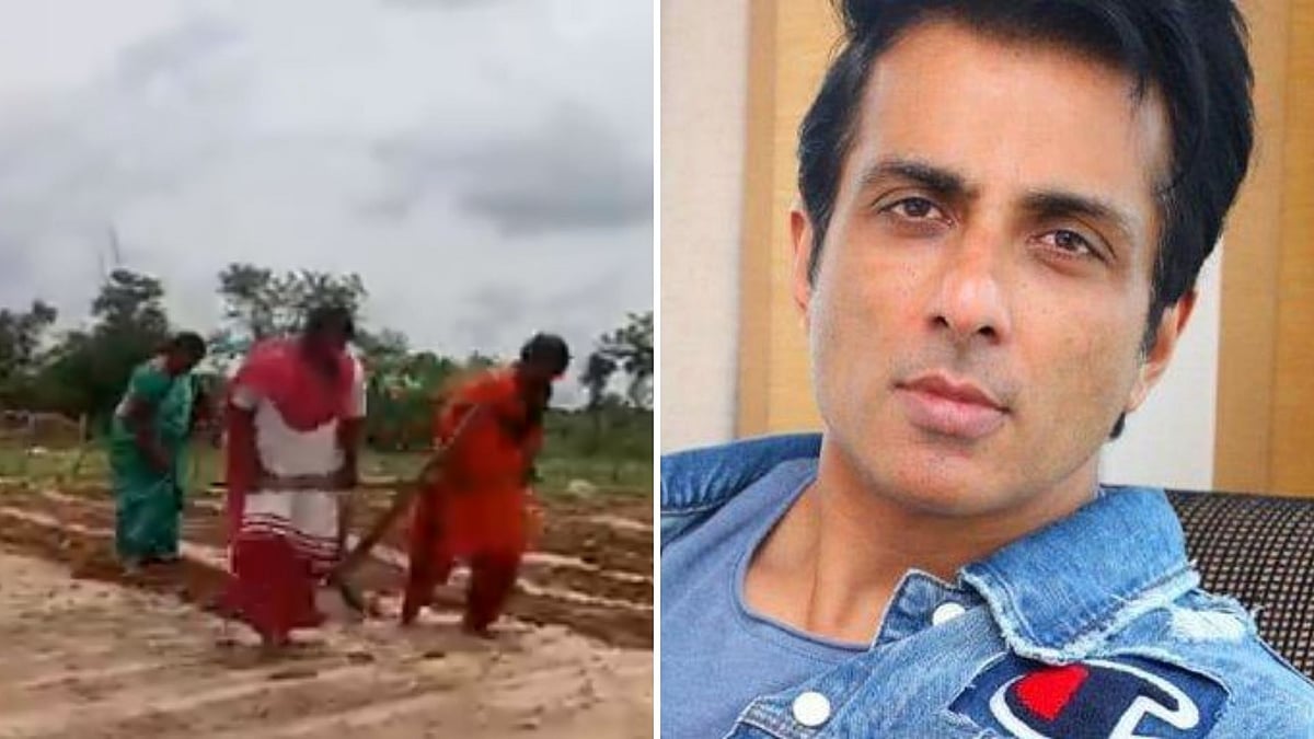 Sonu Sood helps out a farmer in Andhra Pradesh.