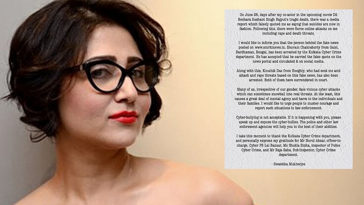 Swastika Mukherjee calls out online abuse. 
