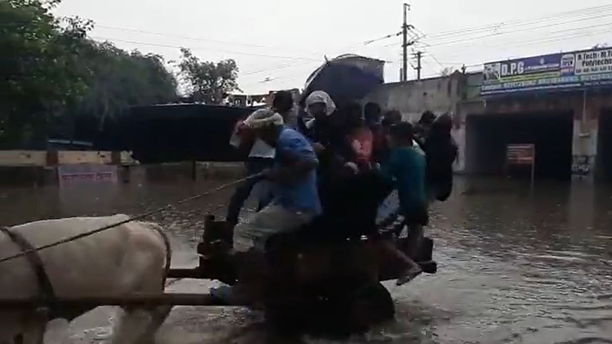Heavy rains lead to waterlogging in Delhi and adjoining areas.