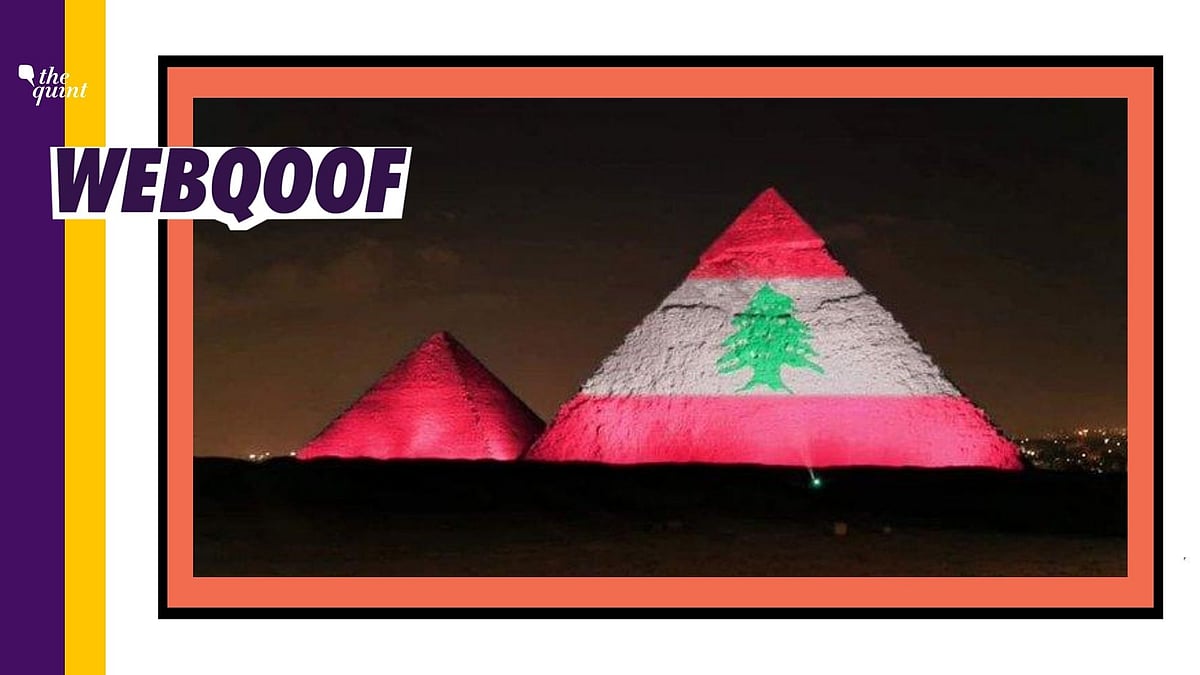 An old picture from April has been photoshopped to show support to Lebanon.