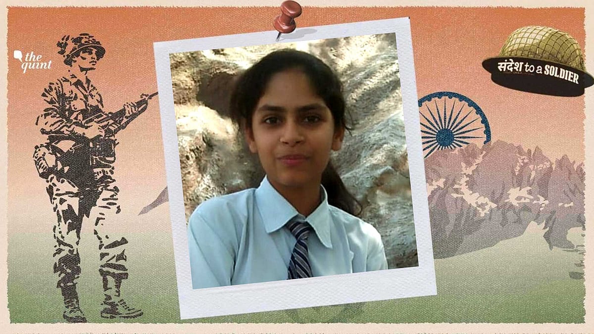 Anshika from Punjab sends her sandesh to a soldier.