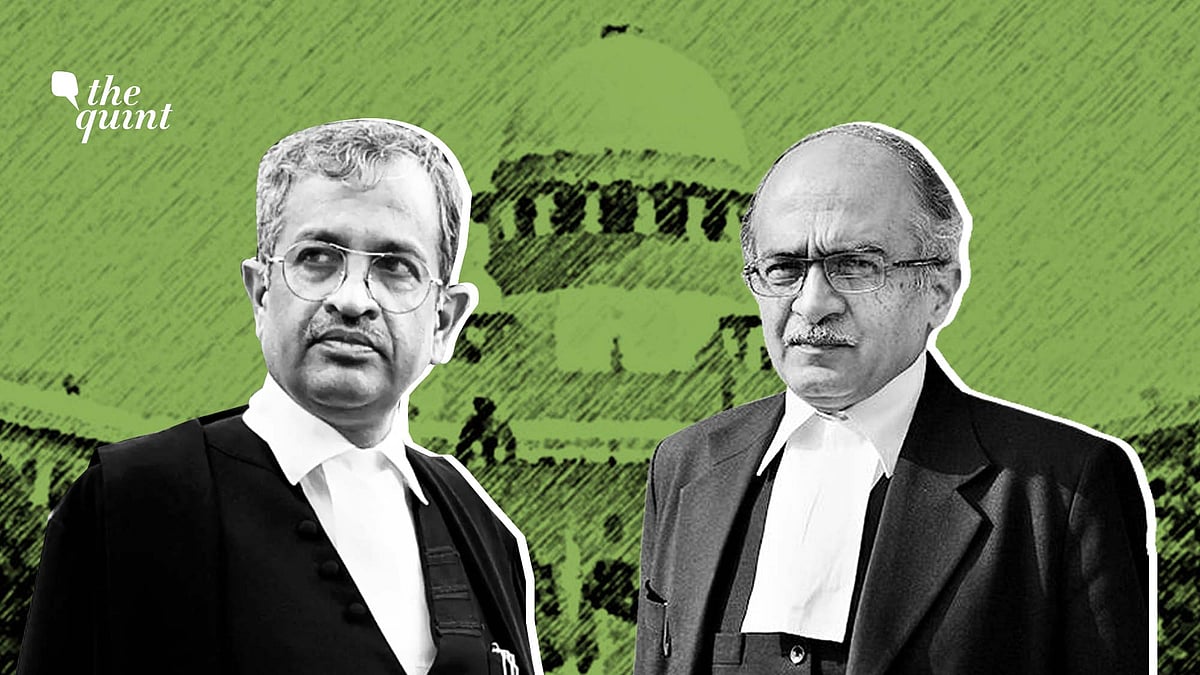 Senior Advocate Sanjay Hegde (L) and Prashant Bhushan (R)