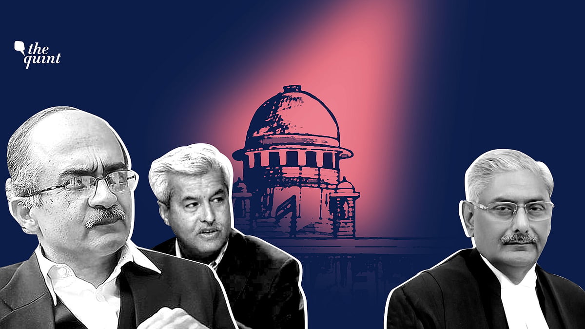 From L-R: Prashant Bhushan, Dushyant Dave and Justice Arun Mishra.