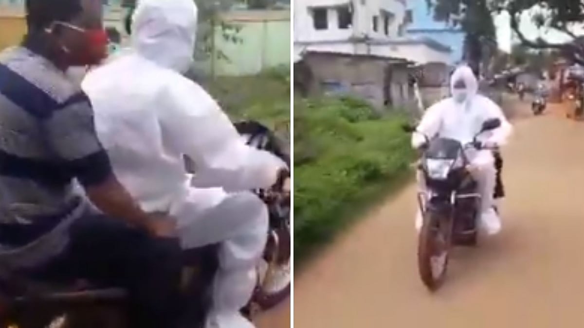 Man takes migrant worker to the hospital.