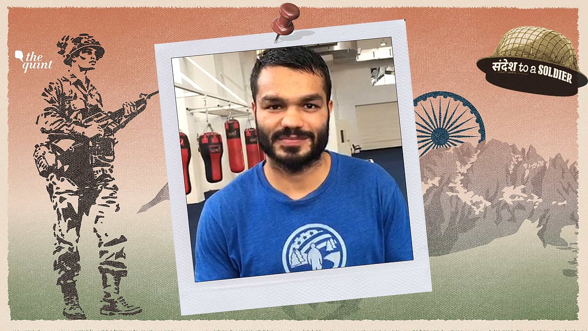 Olympic boxer Vikas Krishan sends his sandesh to a soldier.