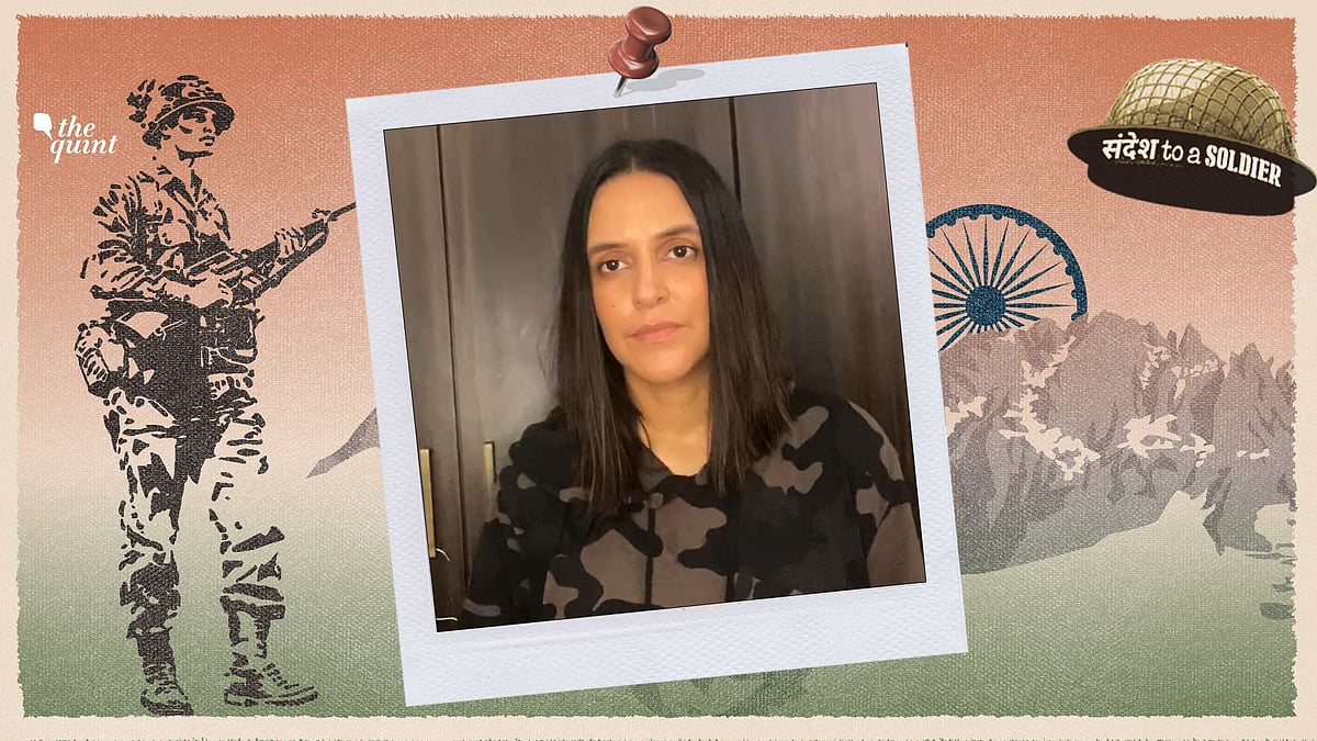 Actor Neha Dhupia sends her sandesh to a soldier