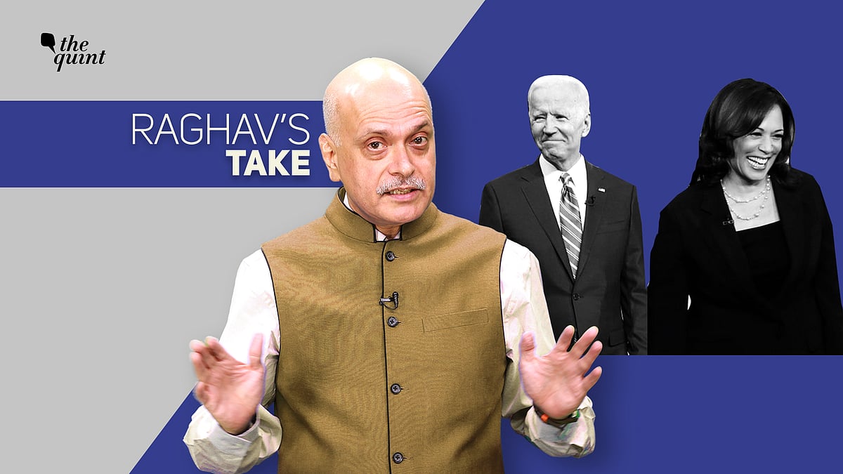 Image of The Quint’s Founder-Editor Raghav Bahl, and Joe Biden &amp; Kamala Harris used for representational purposes.